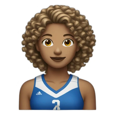 Volleyball girl curly hair player sticker