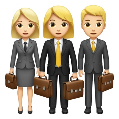 4 people, two man and two women,yellow skin office style sticker