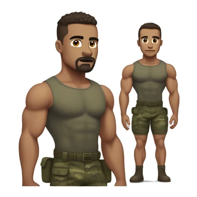 White skin, dark brown hair, hairy body, Bodybuilder, high and tight military haircut, wearing briefs sticker