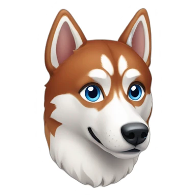 red husky with blue eyes sticker