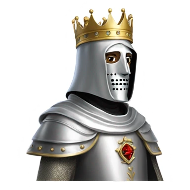 king baldwin IV in silver full face mask up with hand out sticker