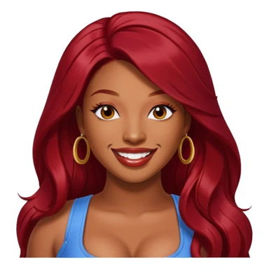 Megan Thee Stallion with long dark red hair  sticker