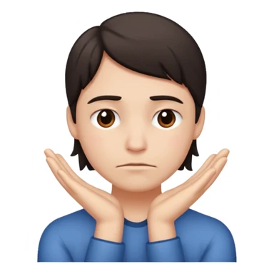 😬, half frown with a side eye and hands clasped together sticker