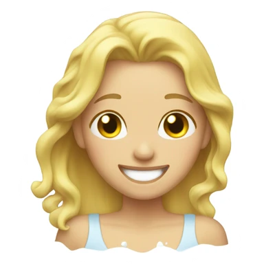 blonde woman giggles in shower sticker