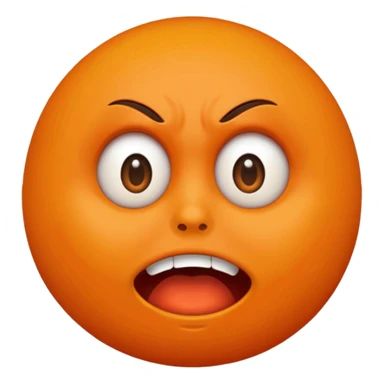 Orange with scared face sticker