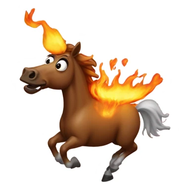 Flaming poop riding a horse sticker