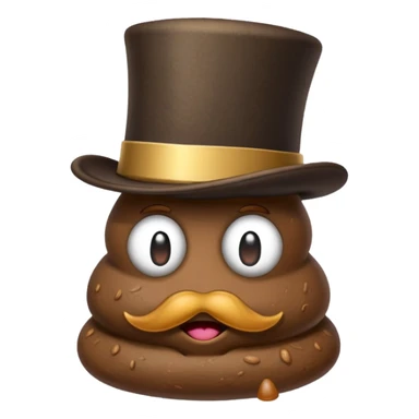 Poop wearing a top hat  sticker