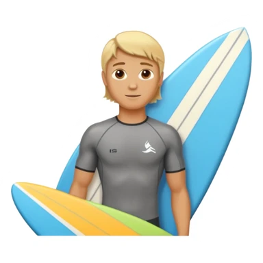 blonde haired white surfer with surfboard  sticker