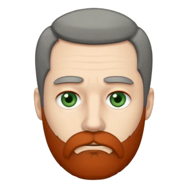Greenish grey eyed adult man with sad eyes, poor short dark grey hair and a very long beard hanging. Pale skin. He's serious and looks tired. Make sure his hair and beard are both dark grey. sticker