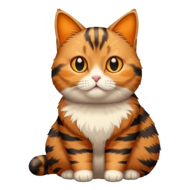 full body torbie cat with small head and short but chubby body sticker