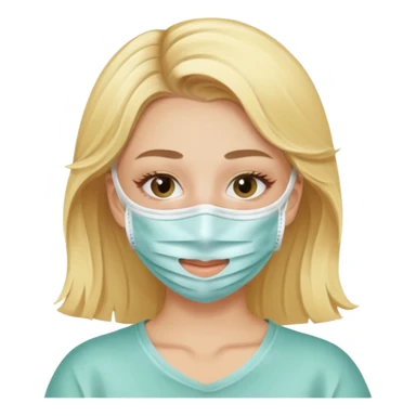 Una chica rubia haciendo skincere sticker