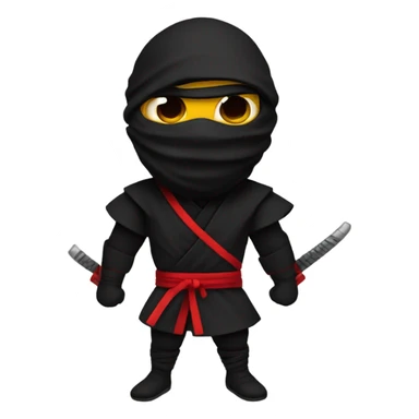 Black ninja with red ninja mask sticker