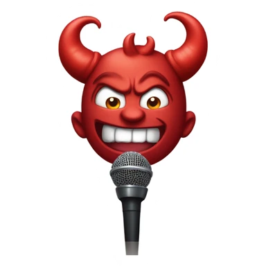 Devil doing mic drop sticker
