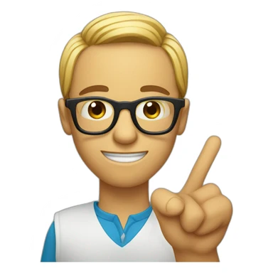 nerd holding up finger with glasses on saying "actually" sticker