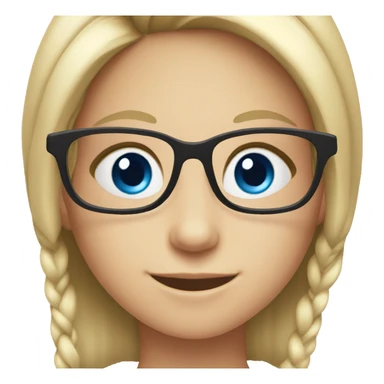 smiling girl with glasses blue eyes sticker