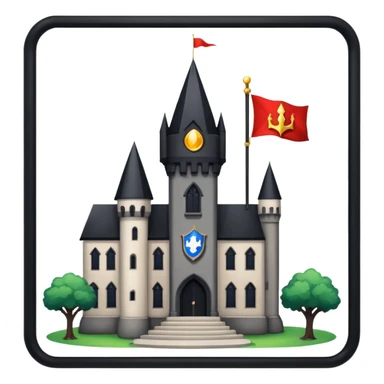 magic school, with a flag, flag on a top sticker