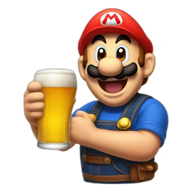 Mario bebiendo cerveza  sticker