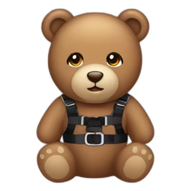 Teddy bear in black harness sticker