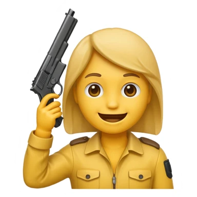 Create a smiling face emoji that’s holding a gun pointed to their head sticker