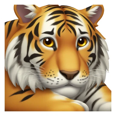 exhausted tiger lying down sticker