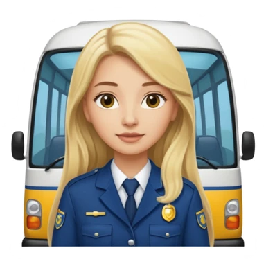 blonde long haired  woman minibus driver sticker