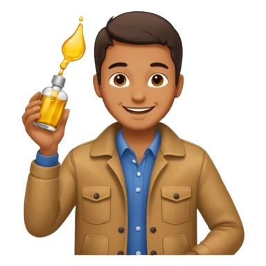oil massage emoji men wearing clothing and applying oil sticker