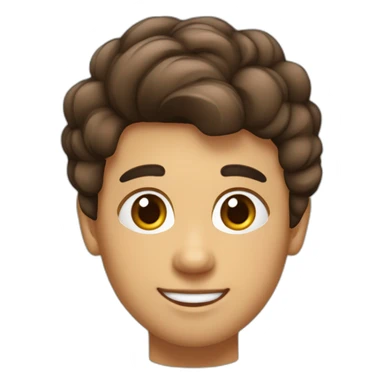 garçon brun aux cheveux longs attaché avec un chignon yeux marrons sticker