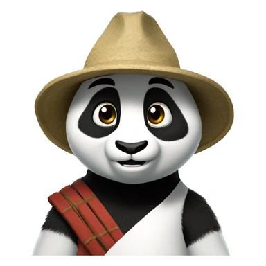 kung fu panda po avec chapeau samourai sticker