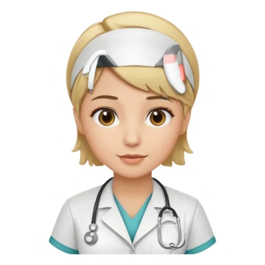 Hot nurse blonde wild short hair, Brown-blonde highlights 
 sticker