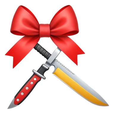 knife tied with a bow sticker