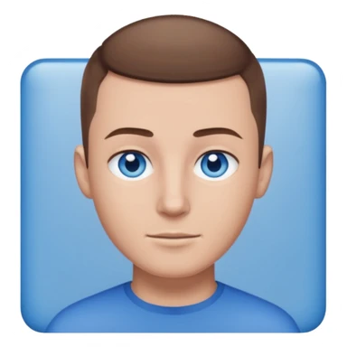 A guy with a buzzcut and blue eyes and brown hair  sticker