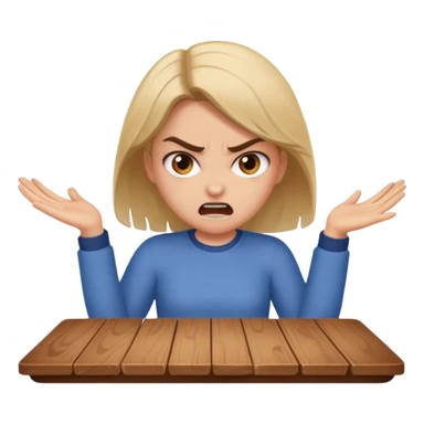 girl flipping table over angrily sticker