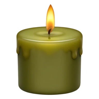 realistic candle olive color sticker