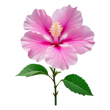 Cinematic Realistic image of a Mugunghwa flower (Rose of Sharon), rendered with delicate petal textures and vibrant pink hues, set against a minimalist background with gentle, diffused lighting that highlights its national significance sticker