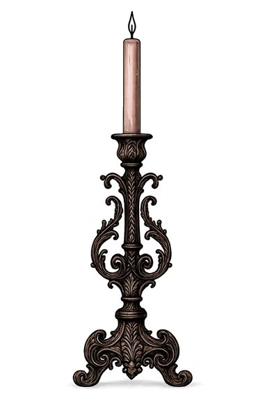 black and pink ornate candlestick sticker