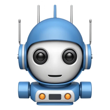 tête de robot cosmonaute bleu et blanc avec une antenne sticker