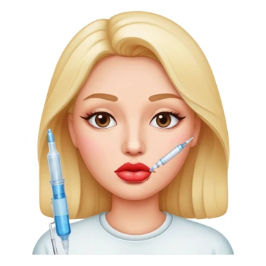 Lip filler with a syringe sticker