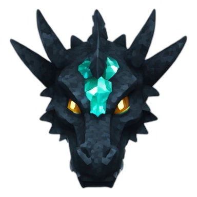 Minecraft Glitter Black Dragon Head With Diamond Horn sticker