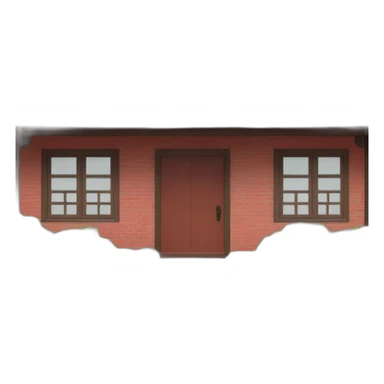 the front facade is a simple house with a thatched roof in the Chinese style sticker