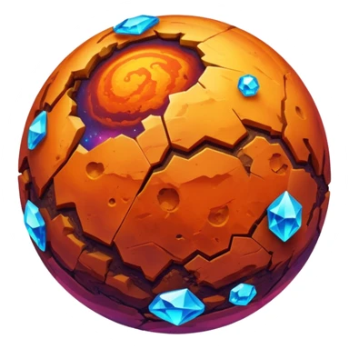 mars planet, surface covered in glowing crystals  sticker