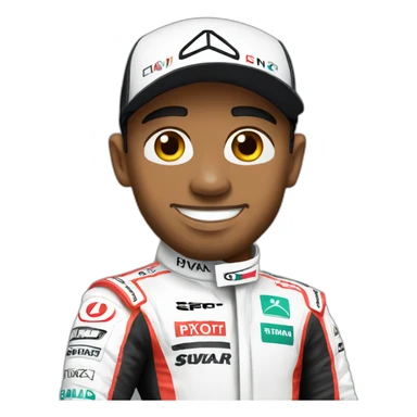 Lewis hamilton in racing gear sticker