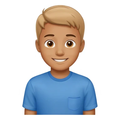 smiling boy in blue shirt sticker