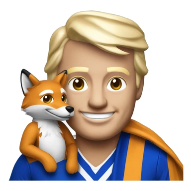 Donald trump as a Leicester football supporter with fox  sticker