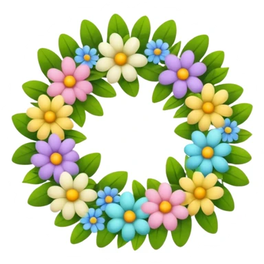 flower easter wreath, made exactly in a shape of an egg sticker