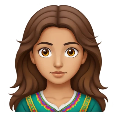 a Kurdish/Mexican girl with brown eyes and slightly wavy brown hair sticker