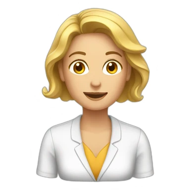 slipper saleswoman white sticker