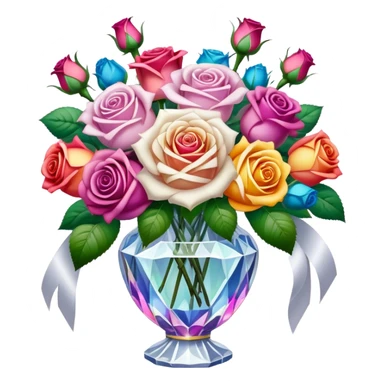 Bridal bouquet in crystal antique  vase sticker