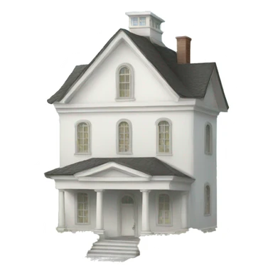 The white little villa  sticker