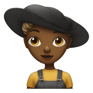 fille noir avec du miel sticker