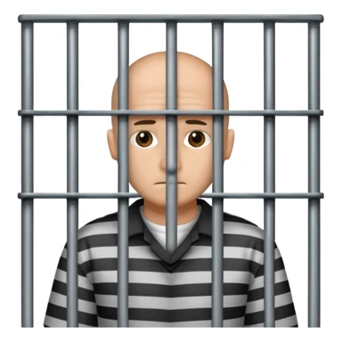 criminal in jail behind bars the bars should be in front of the person and the bars can be over the person's face sticker